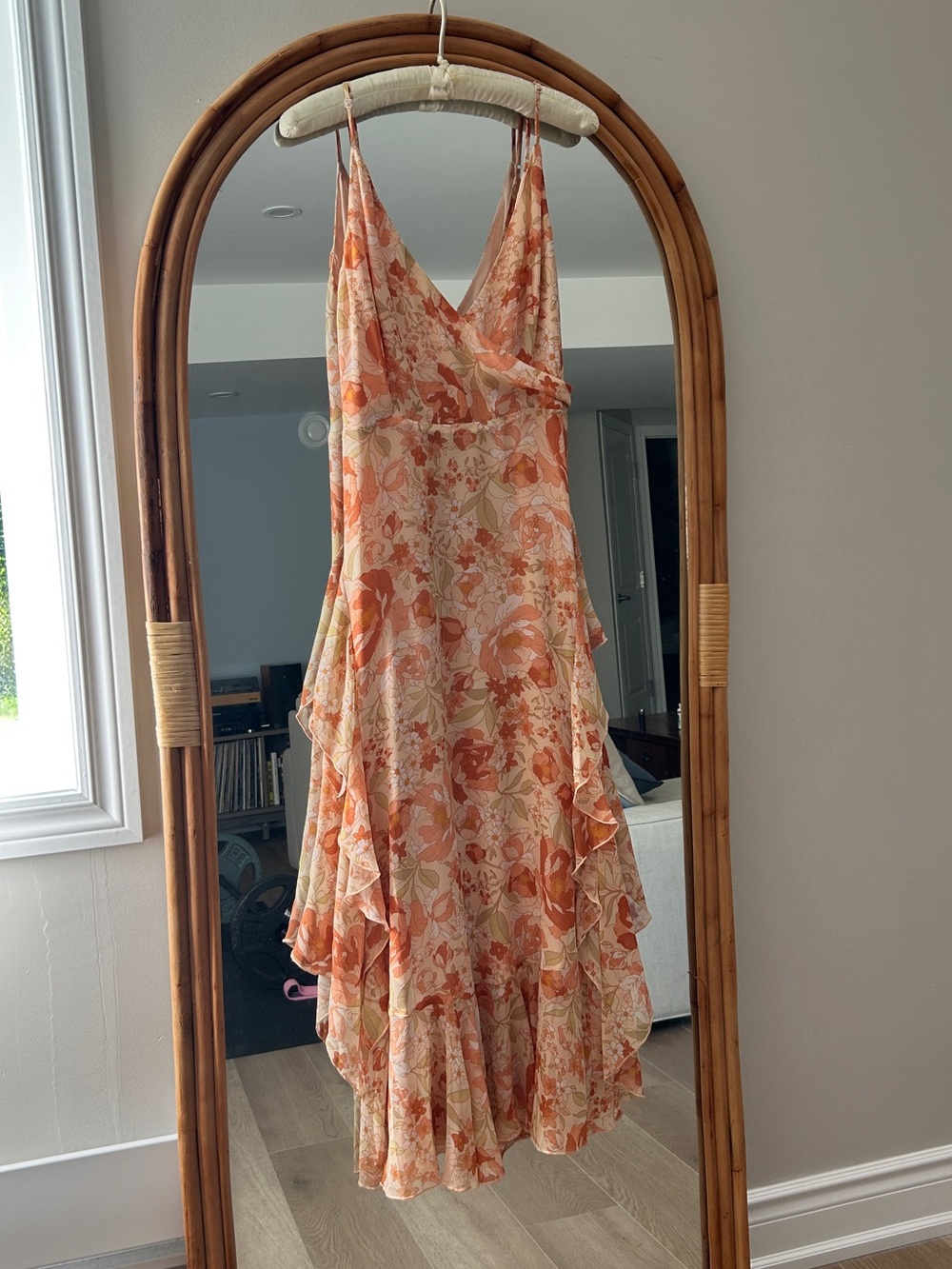 Bardot Floral Orange Tiered Dress